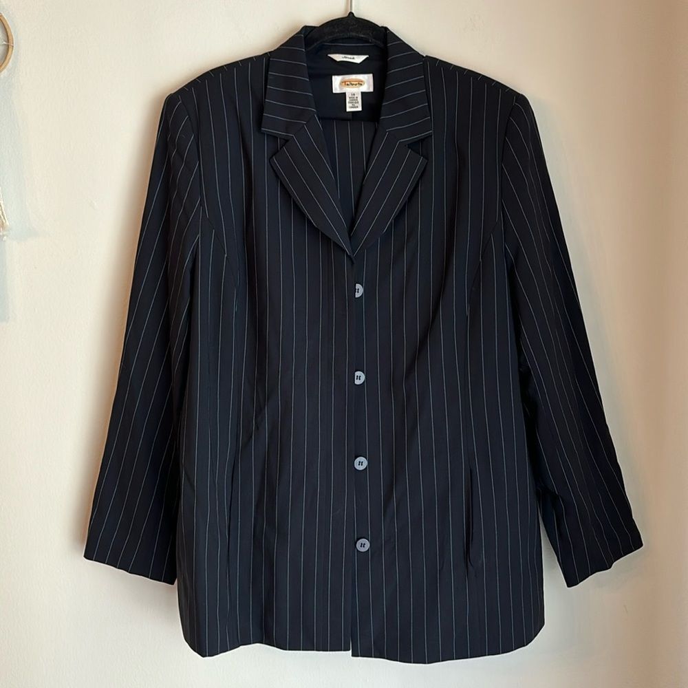 Talbots Navy Pinstripe Blazer